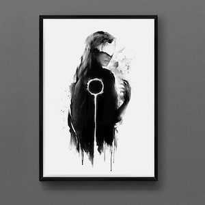 Fire keeper Inkbrush Art Print Videospiel Design Poster 11 x 17