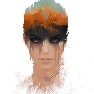 Furiosa Desert Fury Portrait Art Print Post Apocalytic Design image 2