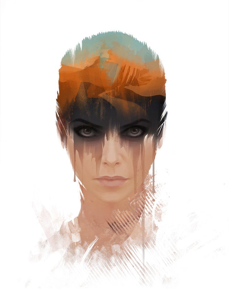 Furiosa Desert Fury Portrait Art Print Post Apocalytic Design image 2