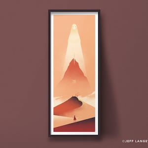 Journey tall vertical Art Print, video game poster design,