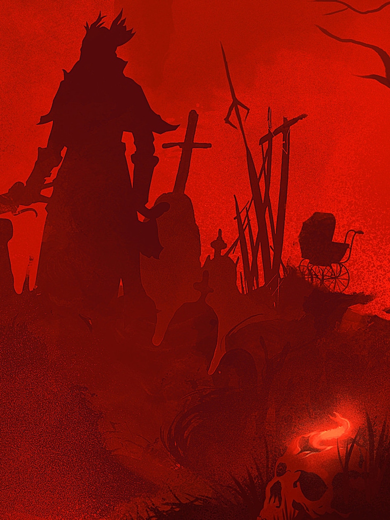 Bloodborne Art Print Yharnam Hunter Video Game Poster image 5
