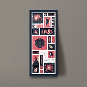 Dungeons & Dragons Fantasy Roleplaying Game vertical art print modern poster
