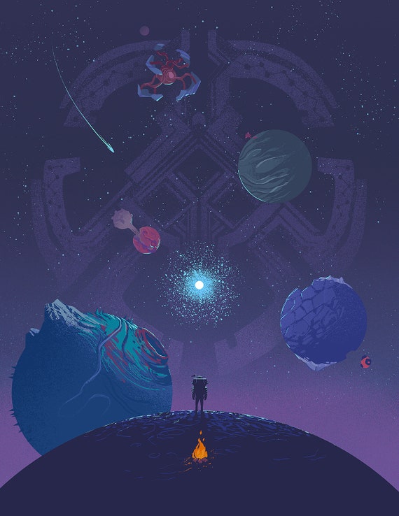 Outer Wilds Game Art Print Planets Poster Design 