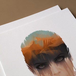 Furiosa Desert Fury Portrait Art Print Post Apocalytic Design image 3
