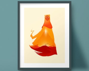 Journey Art Print Video Game Poster Landscape Design