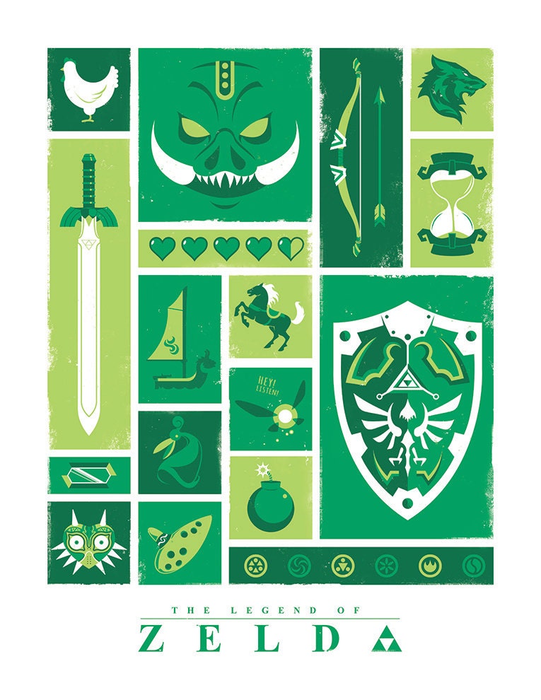 Legend of Zelda Art Print Nintendo Poster Modern Design Etsy