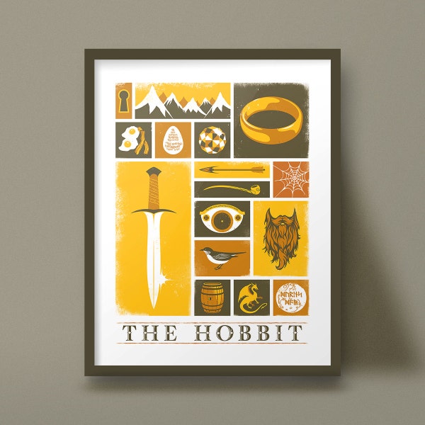 The Hobbit Art Print Tolkien Lord of the Rings Fantasy Design
