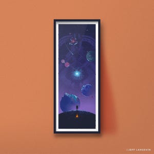 Outer Wilds Game  Tall art print, planets poster design