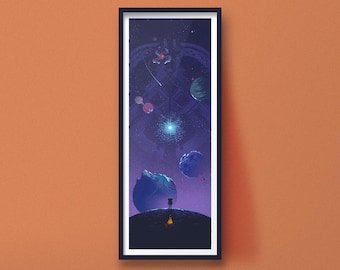 Outer Wilds Game  Tall art print, planets poster design