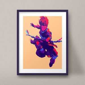 Aloy Jumping Horizon Zero Dawn Art Print Game Poster