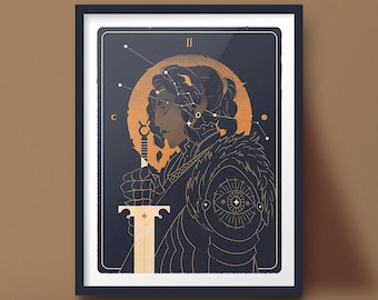 Taurus Knight Zodiac Art Print