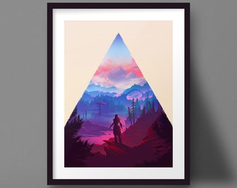 Horizon Zero Dawn Art Print, Aloy Game Poster Landscape