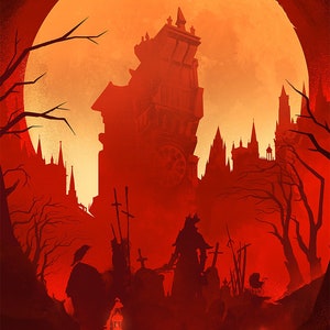 Bloodborne Art Print Yharnam Hunter Video Game Poster image 2