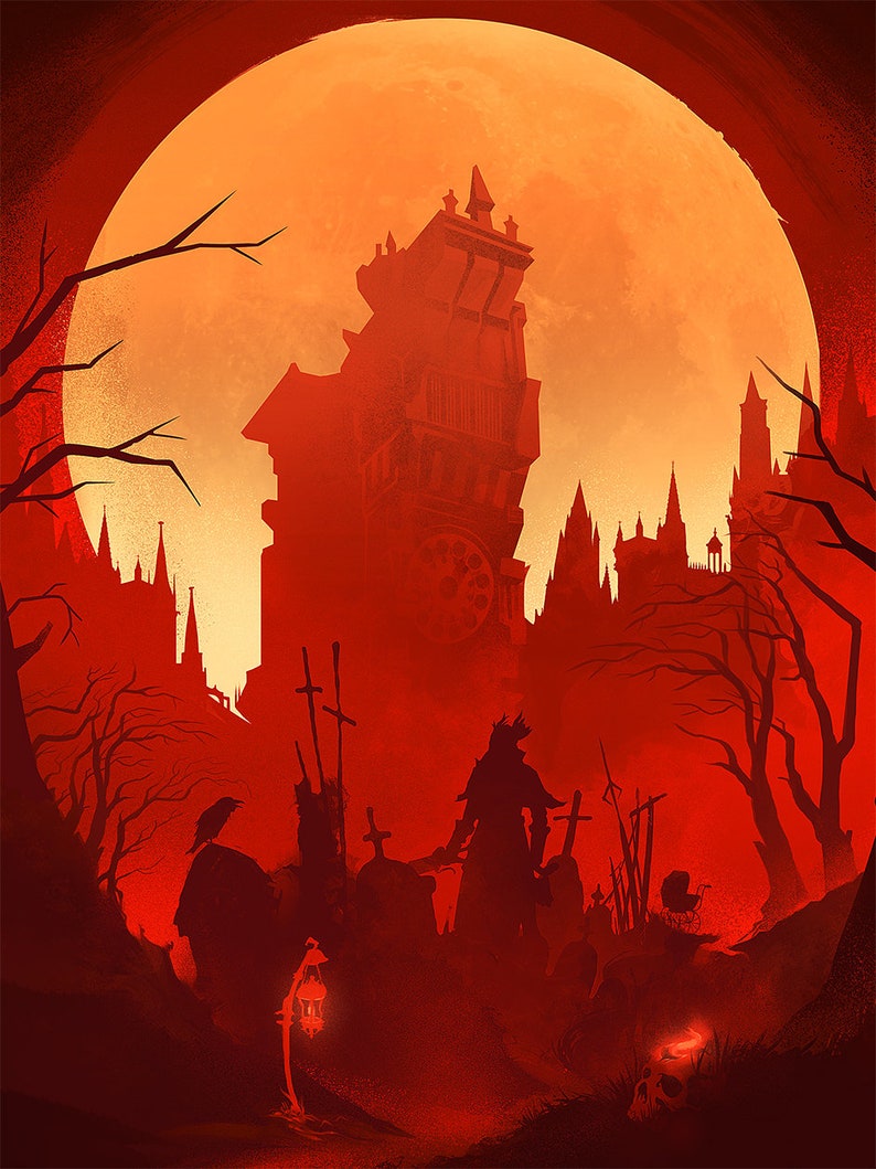 Bloodborne Art Print Yharnam Hunter Video Game Poster image 2