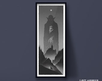 Nosferatu Black and White, classic horror, vampire art poster