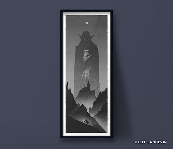 Nosferatu Black and White, classic horror, vampire art poster