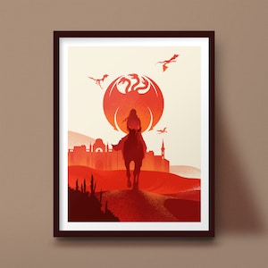 Daenerys Targaryen Game of Thrones-silhouetkunstafdruk
