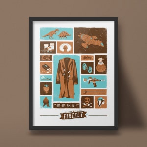 Firefly Poster Serenity Art Print Sci-fi Joss Whedon Geek Wall Decor Design