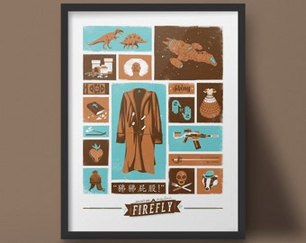 Firefly Poster Serenity Art Print Sci-fi Joss Whedon Geek Wall Decor Design