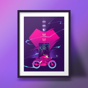 Sayonara Wild Hearts Kunstdruck Spielplakat