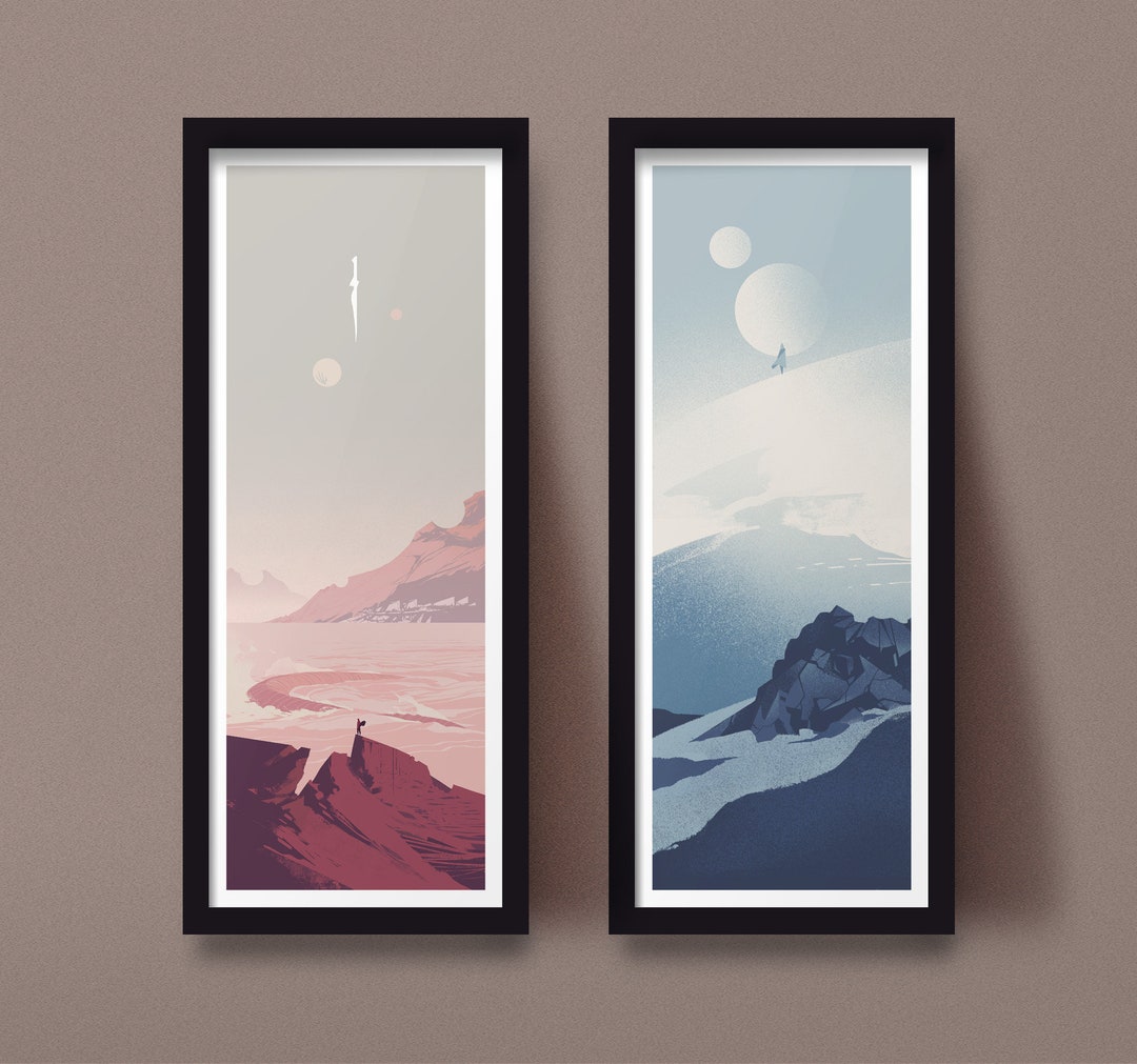 Dune Art Prints Bundle: Arrakis Landscape Illustrations - Sci-fi