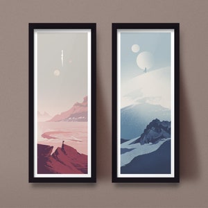 Dune Art Prints Bundle: Arrakis Landscape Illustrations - Sci-Fi Decor Set