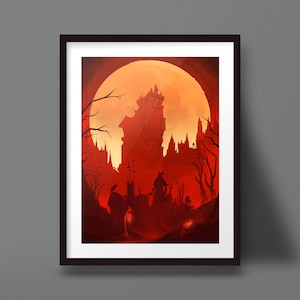 Bloodborne Art Print Yharnam Hunter Video Game Poster image 1