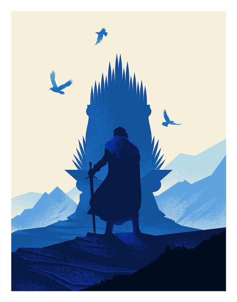 Jon Snow Game of Thrones silhouette art print Etsy