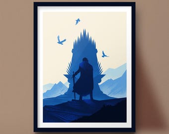 Jon Snow Silhouette | Game of Thrones wall art