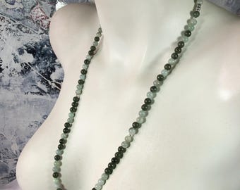 New Jade Stackable Necklace, Sterling Silver