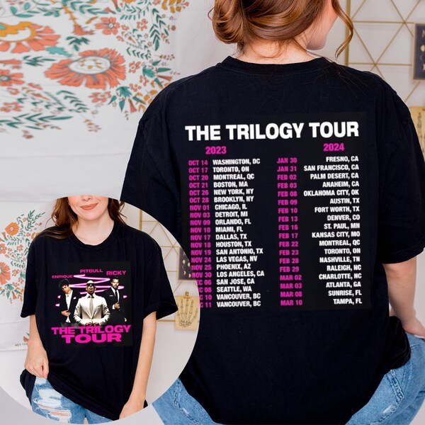 Enrique Iglesias Concert  2023 2024 Shirt, The Trilogy Tour Enrique Iglesias X Pitbull X Ricky Martin T-Shirt, The Trilogy Tour Merch Shirt