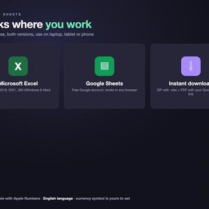 Subscription Tracker Spreadsheet, Recurring Bills & Free Trial Tracker with Renewal Dates and Monthly Cost, Dark Mode (Excel/Google Sheets) image 9