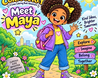 Kids Printable Coloring Book – Meet Maya | Curious Key Adventure PDF