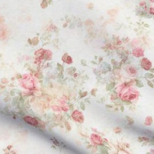 Shabby Chic Antique Cottage Fabric by the yard muted floral vintage romantic dusty rose coquette farmhouse coastal cottage French country