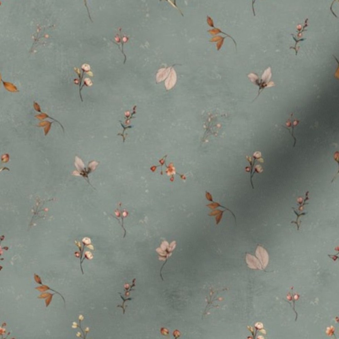 Floral Sage Fabric by the Yard Sage Floral Fabric Textured Fabric ...