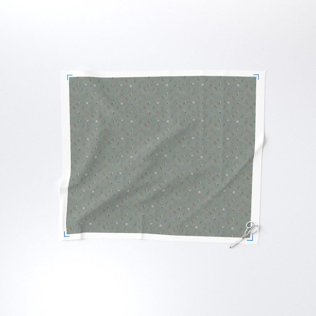 Floral Sage Fabric by the Yard Sage Floral Fabric Textured Fabric ...