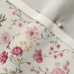 Pink Cottage Floral Fabric by the Yard Shabby Chic Flower Fabric With ...