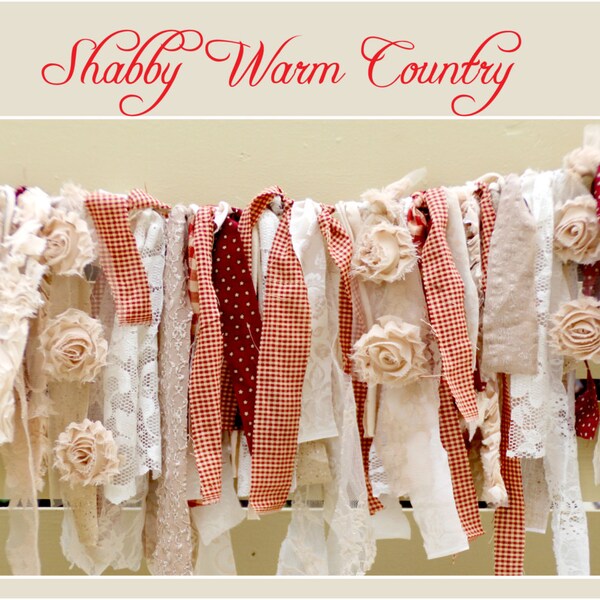 Shabby Warm Country Rag Banner