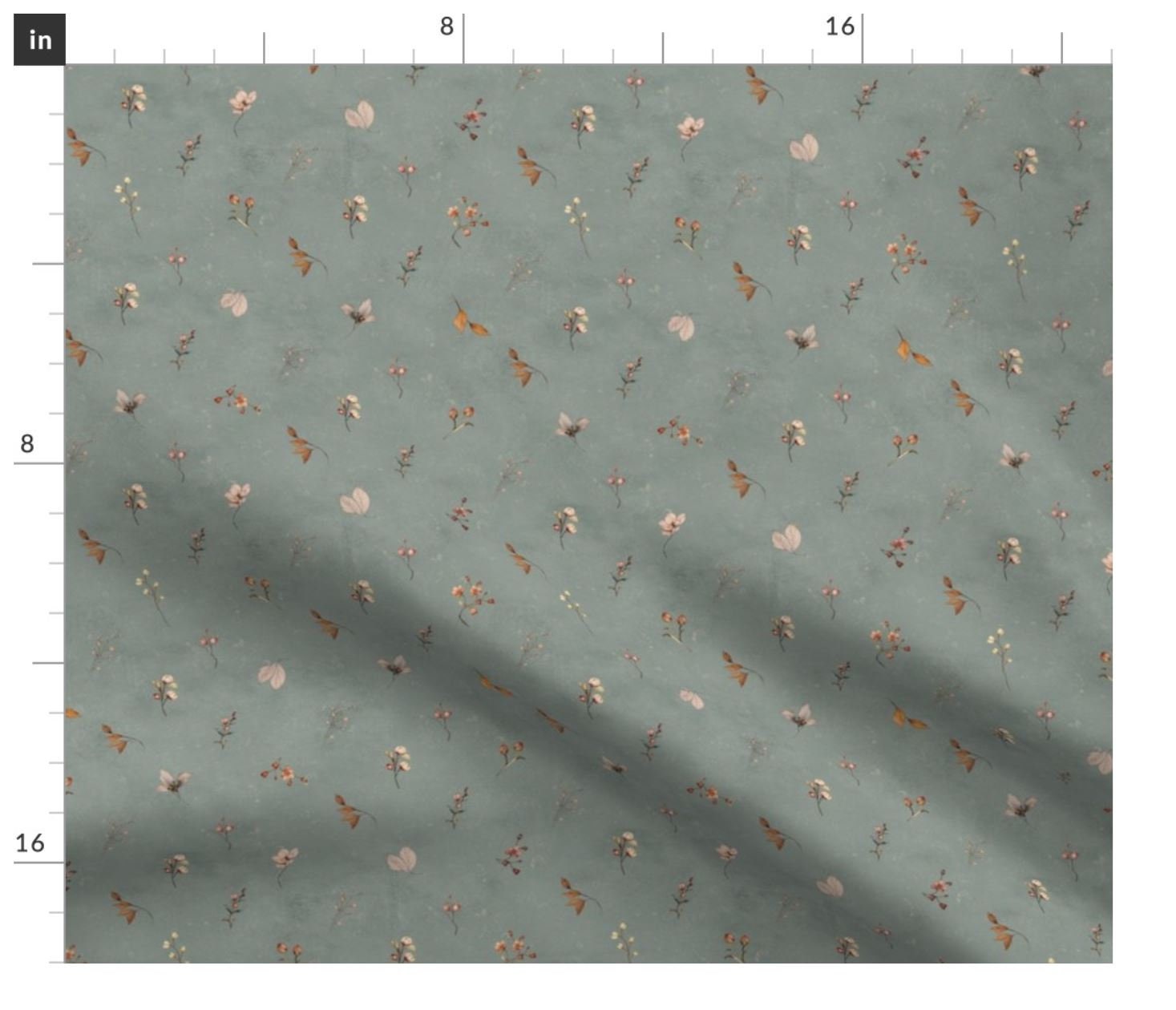 Floral Sage Fabric by the Yard Sage Floral Fabric Textured Fabric ...
