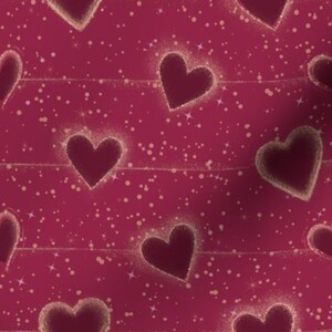 Art Gallery Give Love Pink Heart Fabric by the Yard, Hot Pink Heart Fabric, Valentine  Fabric, Large Heart Fabric,pink and White Heart Fabric 