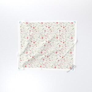 Coastal Cottage Floral Fabric by the Yard Pastel Light Pink Green ...