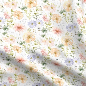 Peach nursery floral quilting fabric