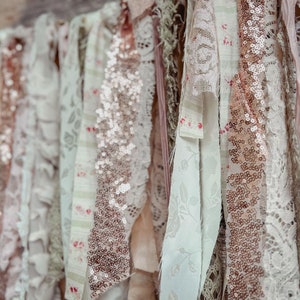pink and sage shabby chic ribbon banner highchair banner