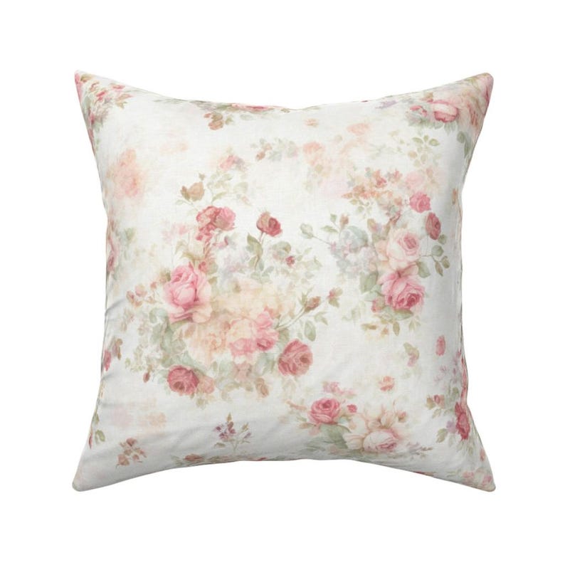 Antique rose fabric in soft pastel yellow pink and green
