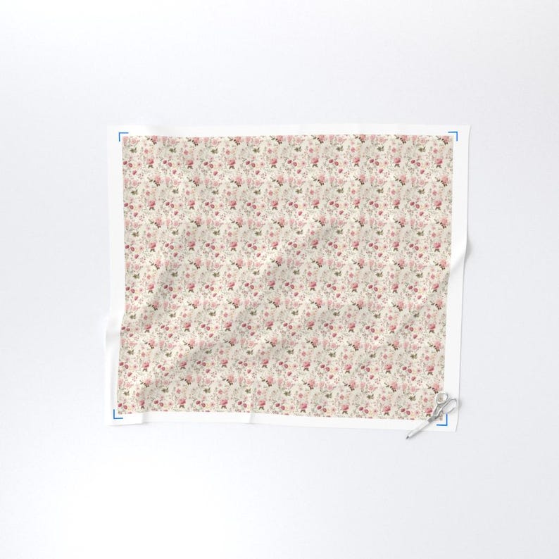 Pink Cottage Floral Fabric by the Yard Shabby Chic Flower Fabric With ...