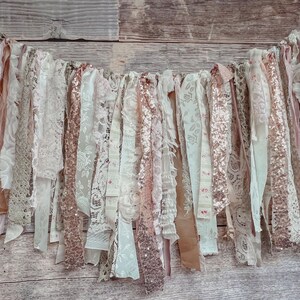 rose gold garland pink rag garland