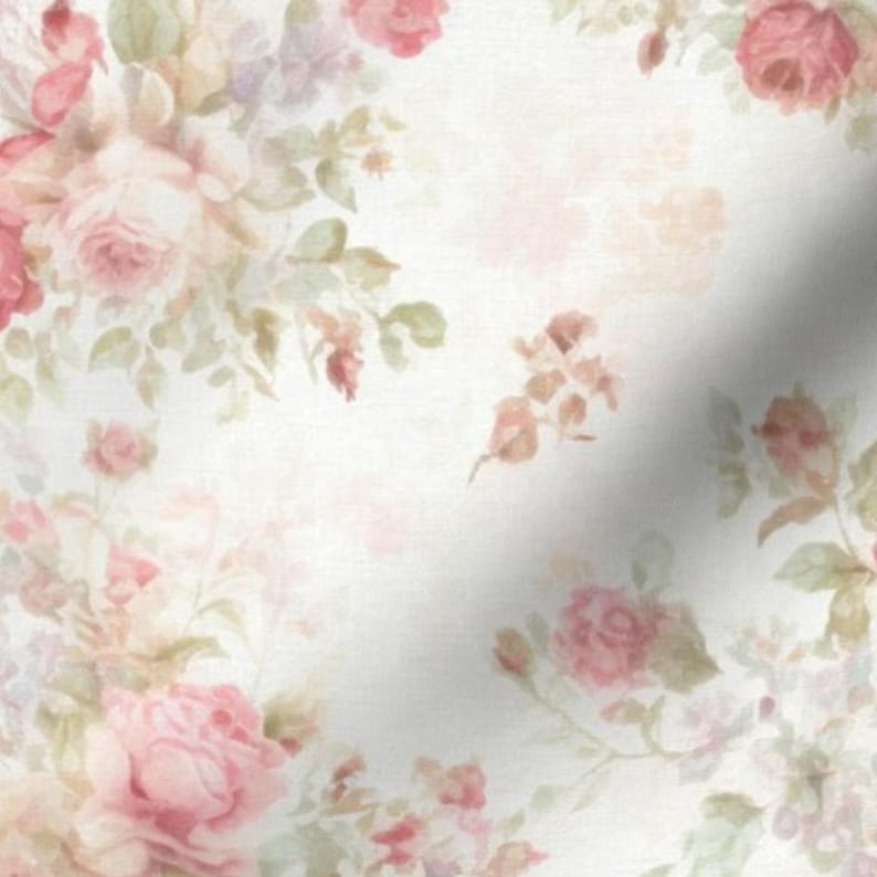 Shabby Chic Antique Cottage Fabric by the yard muted floral quilting fabric