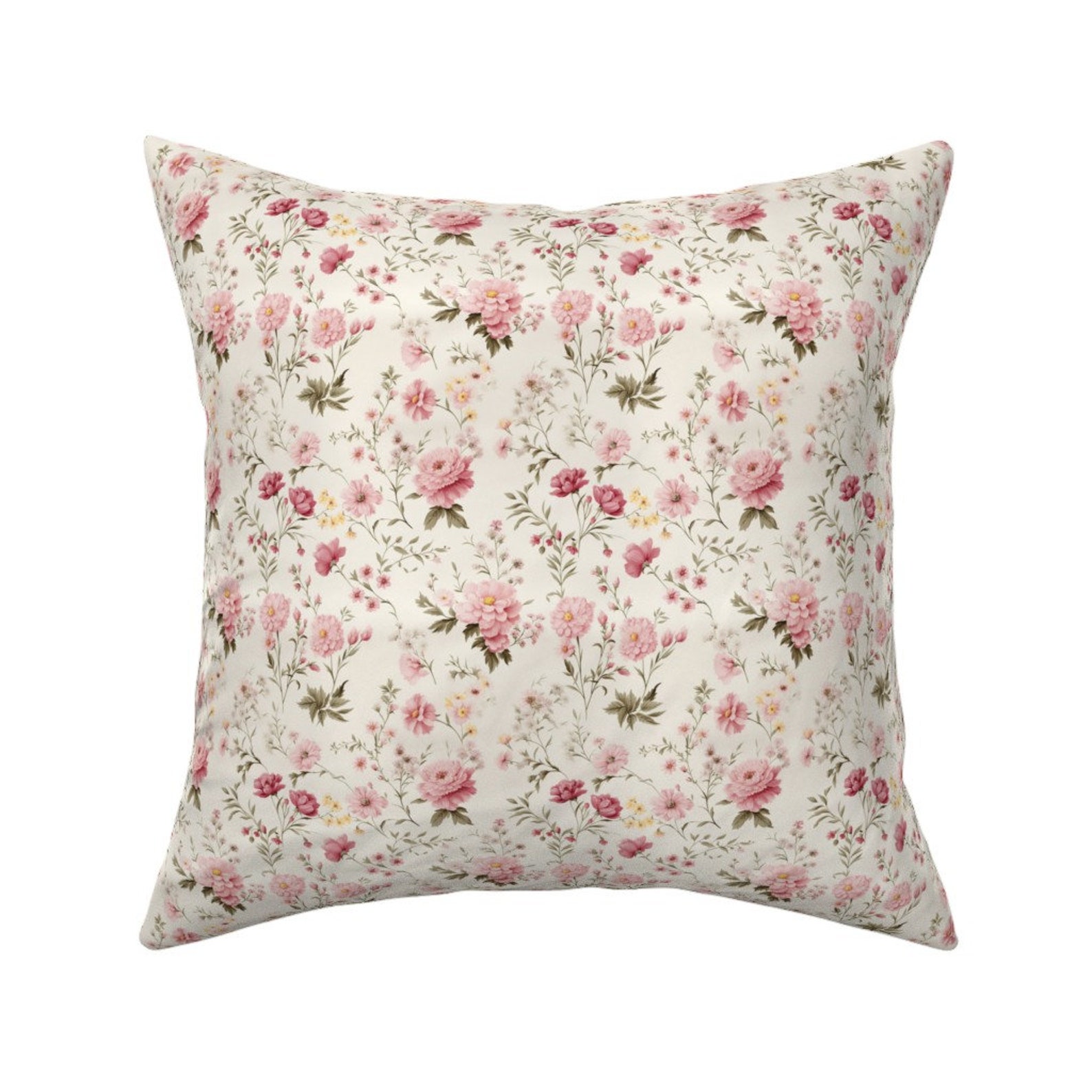 Pink Cottage Floral Fabric by the Yard Shabby Chic Flower Fabric With ...