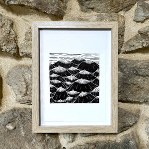 Mountains are calling linocut print image 1