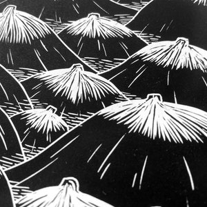 Mountains are calling linocut print image 2